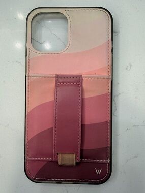 Walli brand Pink Gradient Wallet Phone case for iPhone 12 Pro Max with loop